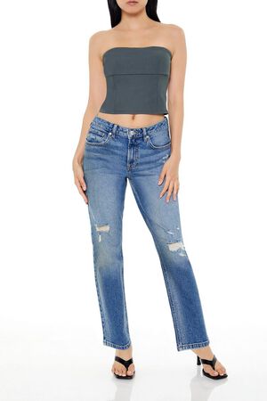 GREY Cropped Tube Top, image 2