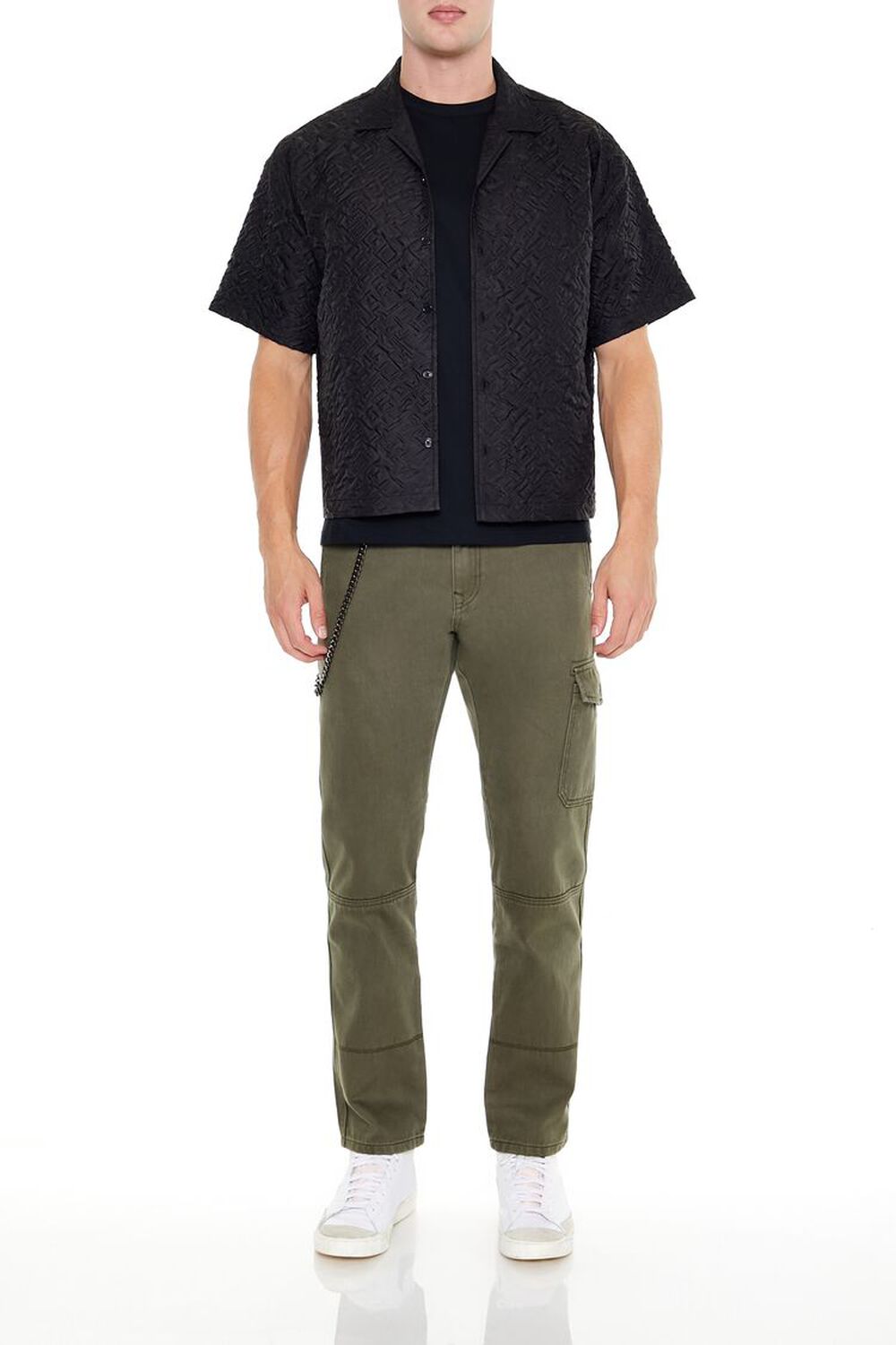 BLACK Oversized Textured Shirt, image 2