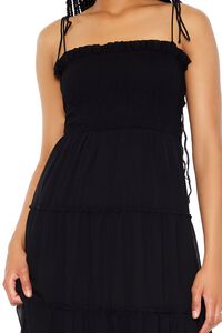 BLACK Tiered Self-Tie Cami Midi Dress, image 4