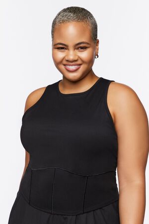BLUE MIRAGE Plus Size Active Cropped Tank Top, image 1