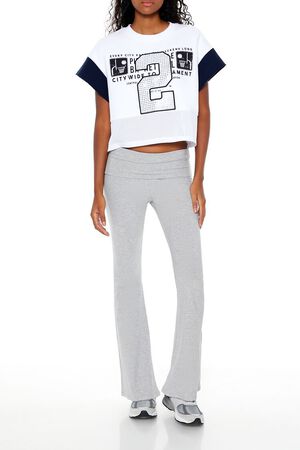 WHITE/MULTI Fleece 2 Graphic Cropped Tee, image 2