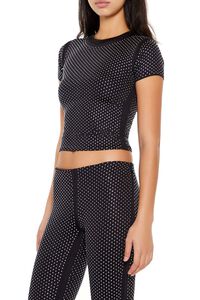 BLACK Contour Sculpt Rhinestone Tee, image 4