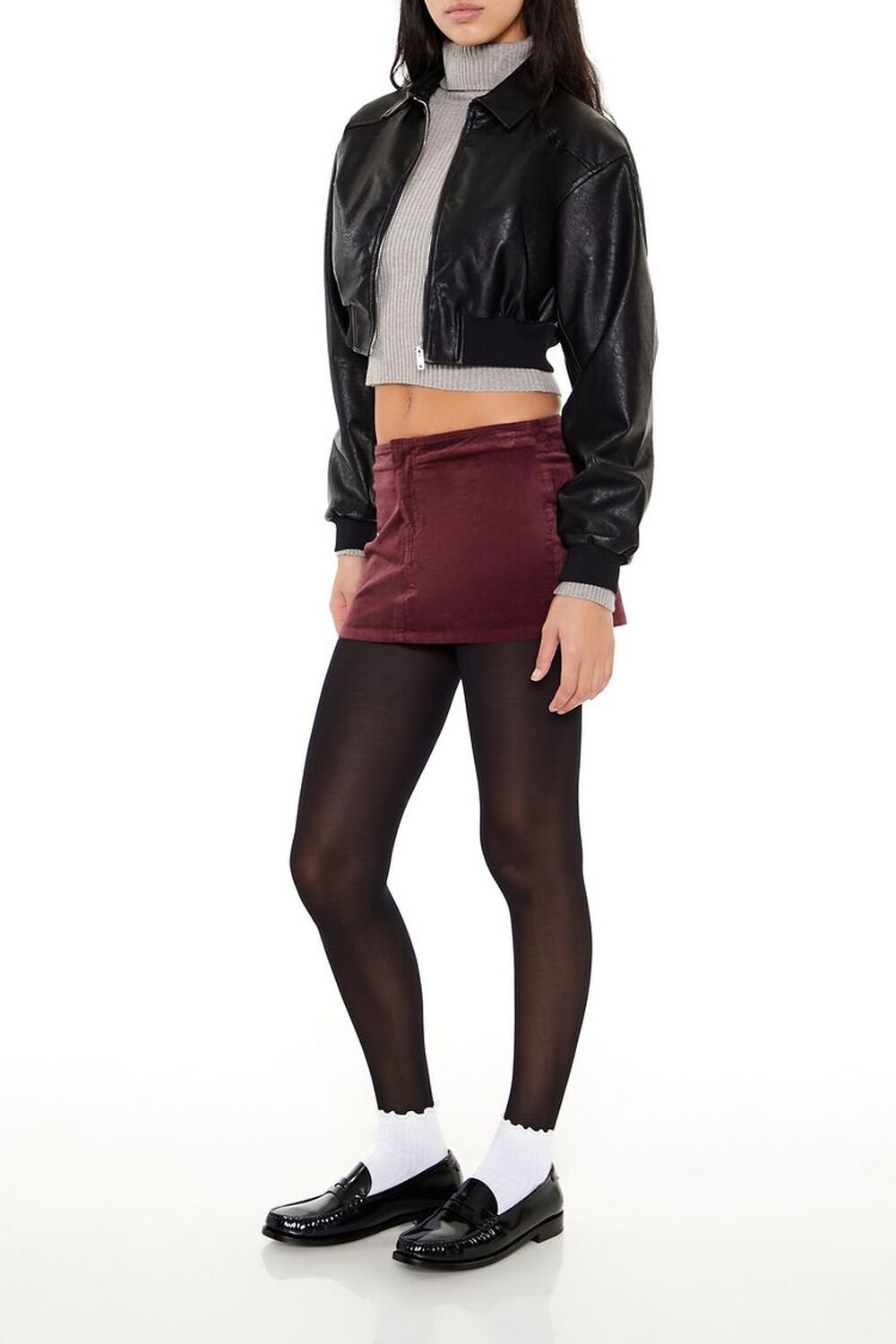 MERLOT Velvet Mini Skirt, image 3
