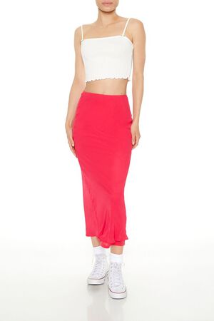 HOT PINK Chiffon Midi Skirt, image 1
