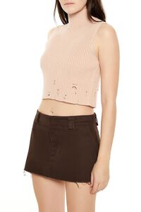 ALMOND Distressed Turtleneck Sweater Vest, image 4