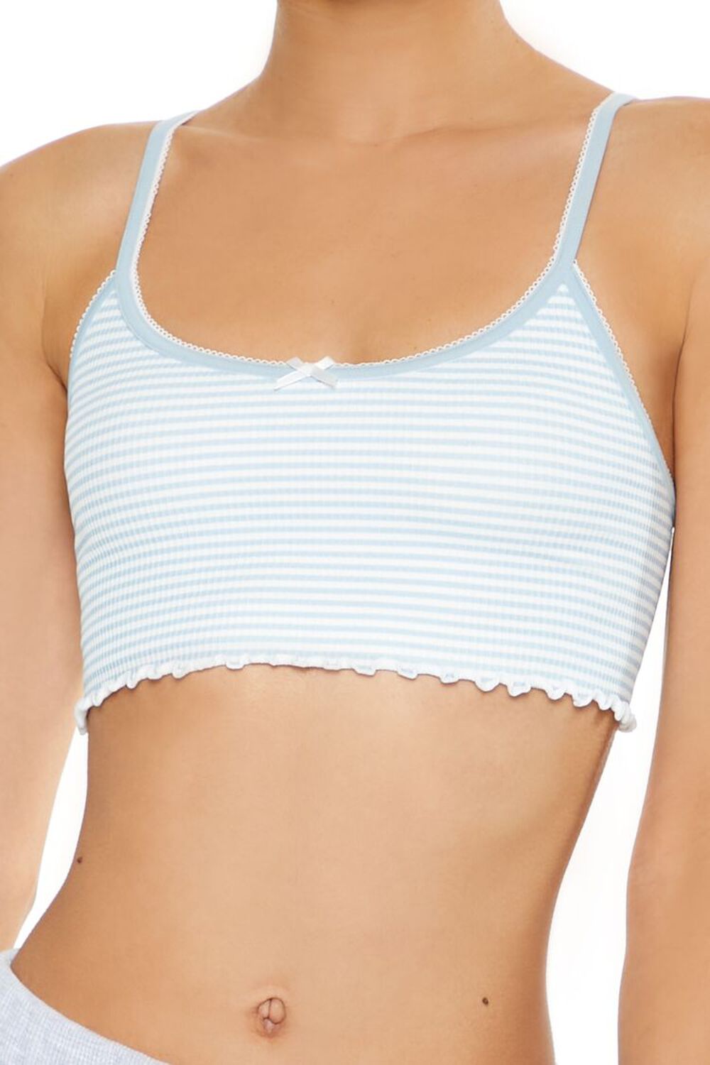 BLUE/WHITE Seamless Striped Bralette, image 3