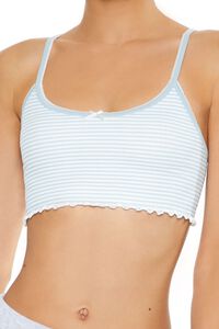 BLUE/WHITE Seamless Striped Bralette, image 3