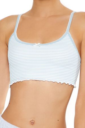 BLUE/WHITE Seamless Striped Bralette, image 3