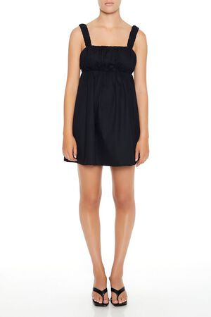 RED Poplin Babydoll Mini Dress, image 1