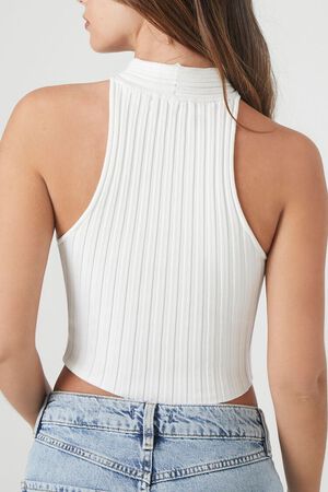 ADOBE ROSE Ribbed Knit Halter Crop Top, image 3