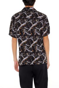 BLACK/MULTI Leaf Print Short-Sleeve Shirt, image 5