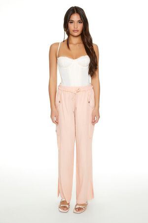 BLUSH Drawstring Wide-Leg Cargo Pants, image 1