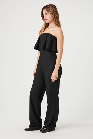 BLACK Flounce Wide-Leg Tube Jumpsuit, image 2