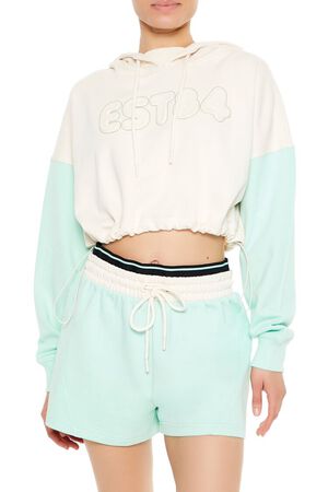 CREAM/SAGE Active Colorblock EST84 Hoodie, image 1