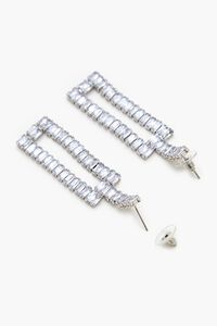SILVER/CLEAR Faux Gem Geo Drop Earrings, image 4