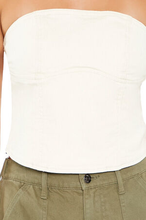 CREAM Strappy Twill Tube Top, image 3