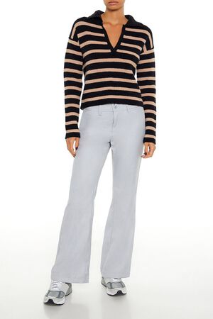 GREY Low-Rise Straight Trouser Pants, image 1