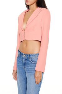 PINK Plunging Hooded Cropped Blazer, image 4