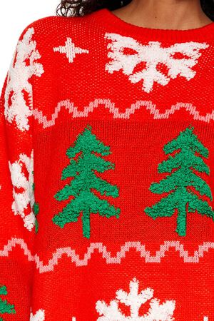 RED/MULTI Christmas Tree Fair Isle Sweater, image 3