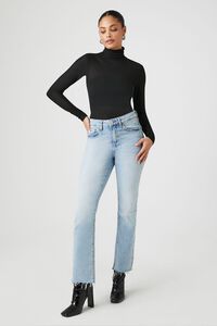 BLACK Sheer Ribbed Knit Turtleneck Top, image 4