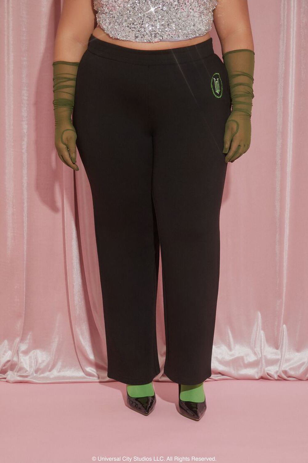 BLACK/MULTI Plus Size Wicked Velour Sweatpants, image 2
