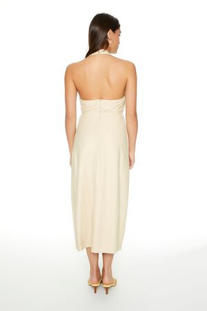 BLACK Surplice Halter Maxi Dress, image 3
