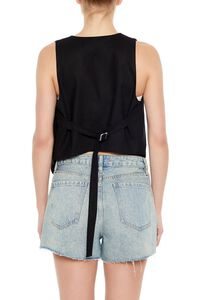 BLACK Open-Front Pointed-Hem Vest, image 6