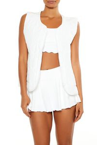 WHITE Active Quilted Zip-Up Vest, image 1
