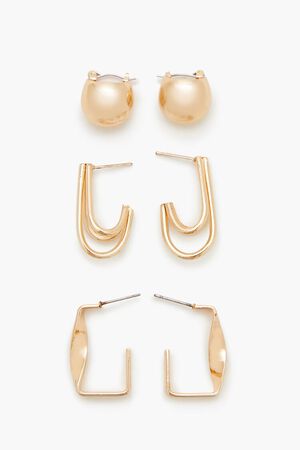 GOLD Geo Hoop Earring Set, image 1