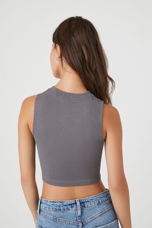 CHARCOAL Seamless Cutout Crop Top, image 3