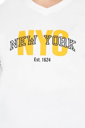 WHITE/MULTI Plus Size Striped New York Tee, image 3