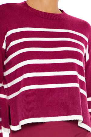 RED/MULTI Striped Cropped Sweater, image 3