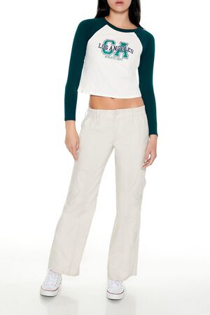GREEN/MULTI Los Angeles Cropped Raglan Tee, image 2