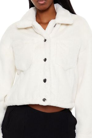 EGRET Faux Fur Cropped Shacket, image 3