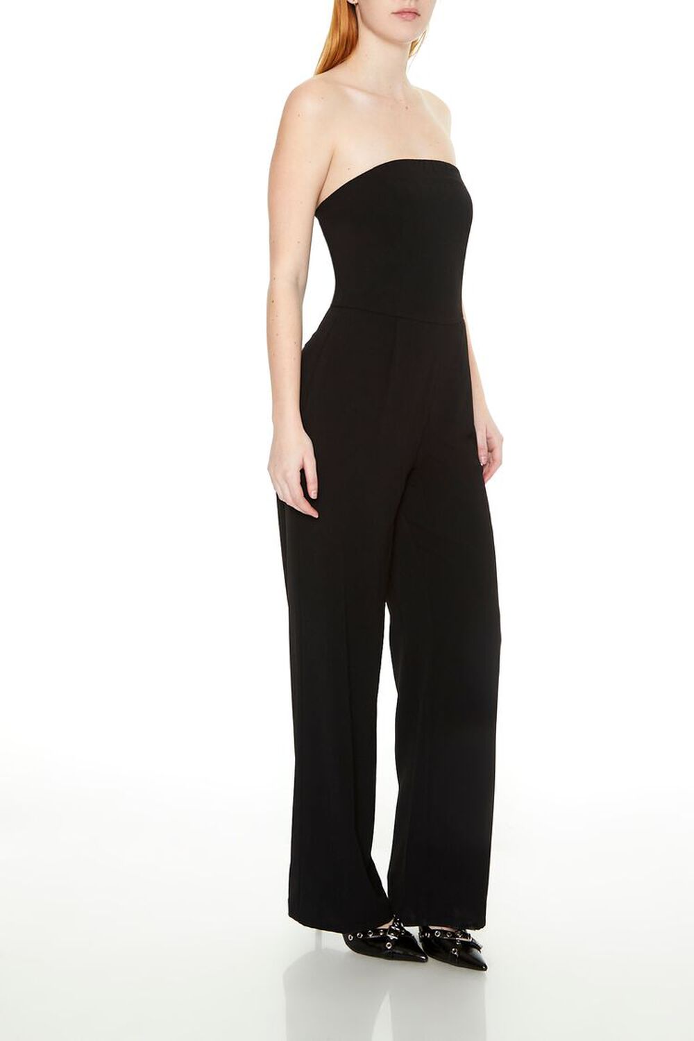 BLACK Strapless Straight-Leg Jumpsuit, image 2