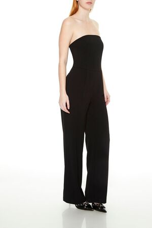BLACK Strapless Straight-Leg Jumpsuit, image 2