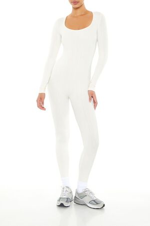 STONE BLUE Scoop Ribbed Knit Jumpsuit, image 1