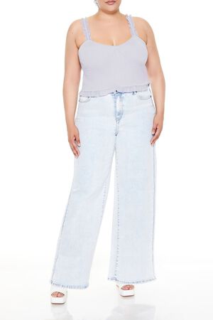 WISTERIA Plus Size Ruffle Sweater-Knit Cami, image 2