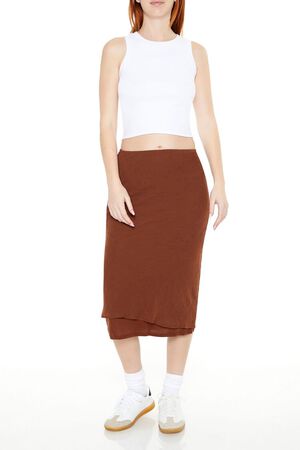 CAPPUCCINO Chiffon Midi Skirt, image 1