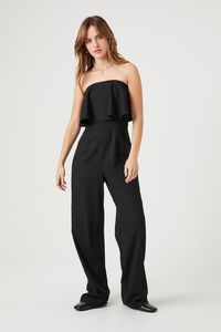 BLACK Flounce Wide-Leg Tube Jumpsuit, image 4