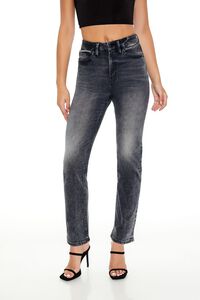 WASHED BLACK Curvy High-Rise Straight Jeans, image 2