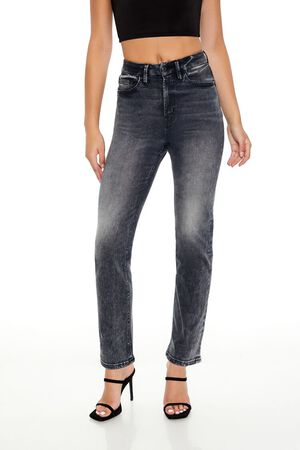 WASHED BLACK Curvy High-Rise Straight Jeans, image 2
