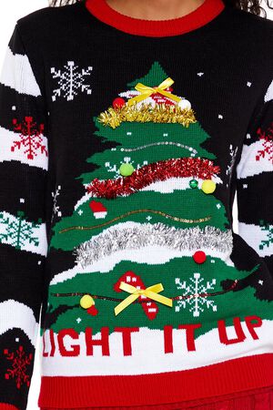 BLACK/MULTI Light It Up Christmas Tree Sweater, image 3