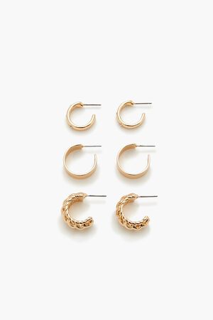 GOLD Rhinestone Hoop Earring Set, image 1