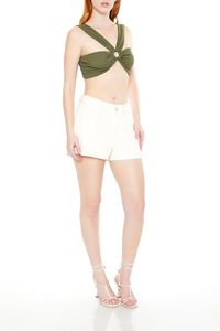 CREAM Twill Mid-Rise Shorts, image 2