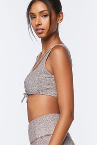 TURKISH COFFEE Ruched Drawstring Sports Bra, image 2