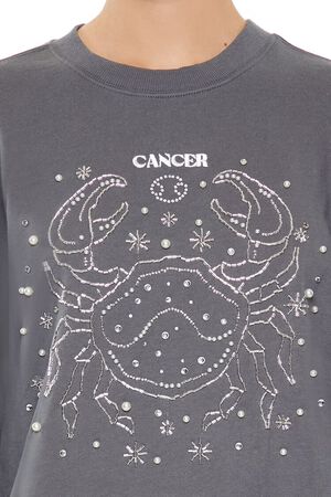 DARK GREY/MULTI Beaded Cancer Pullover, image 3