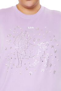 LAVENDER/MULTI Plus Size Beaded Leo Pullover, image 3