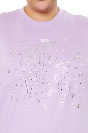LAVENDER/MULTI Plus Size Beaded Leo Pullover, image 3