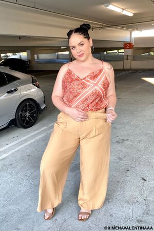 WHITE Plus Size Belted Wide-Leg Pants, image 1